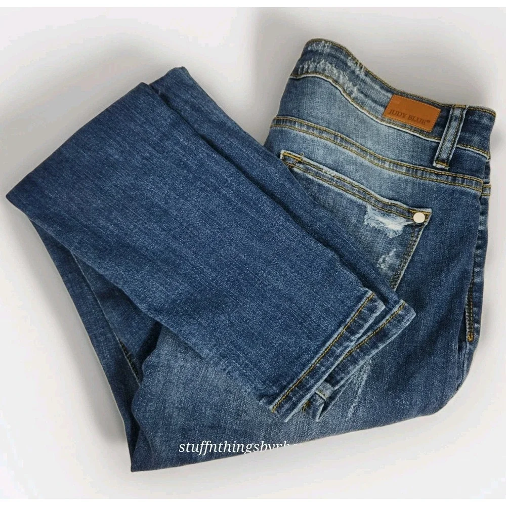 Judy Blue Jeans Skinny Fit ‎ Distressed Leopard Cheetah Print Sz 30x29 (11/29)